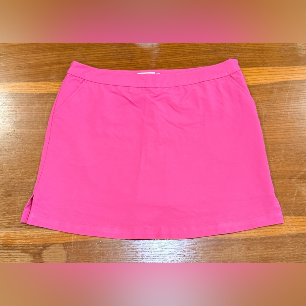 Ashworth performance Bright Pink Mini Skirt skort size 10. pockets. Zipper Lined